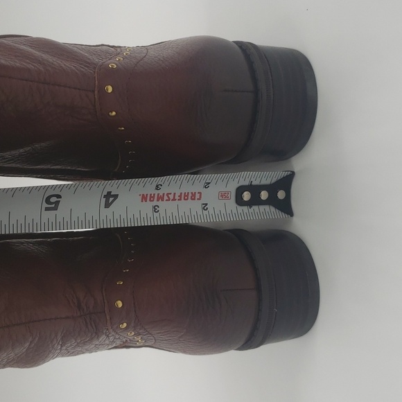 1274- Sam Edelman Prina2 Red Wood Leather Women's Boots Size 6.5 Wide Calf - Picture 6 of 10